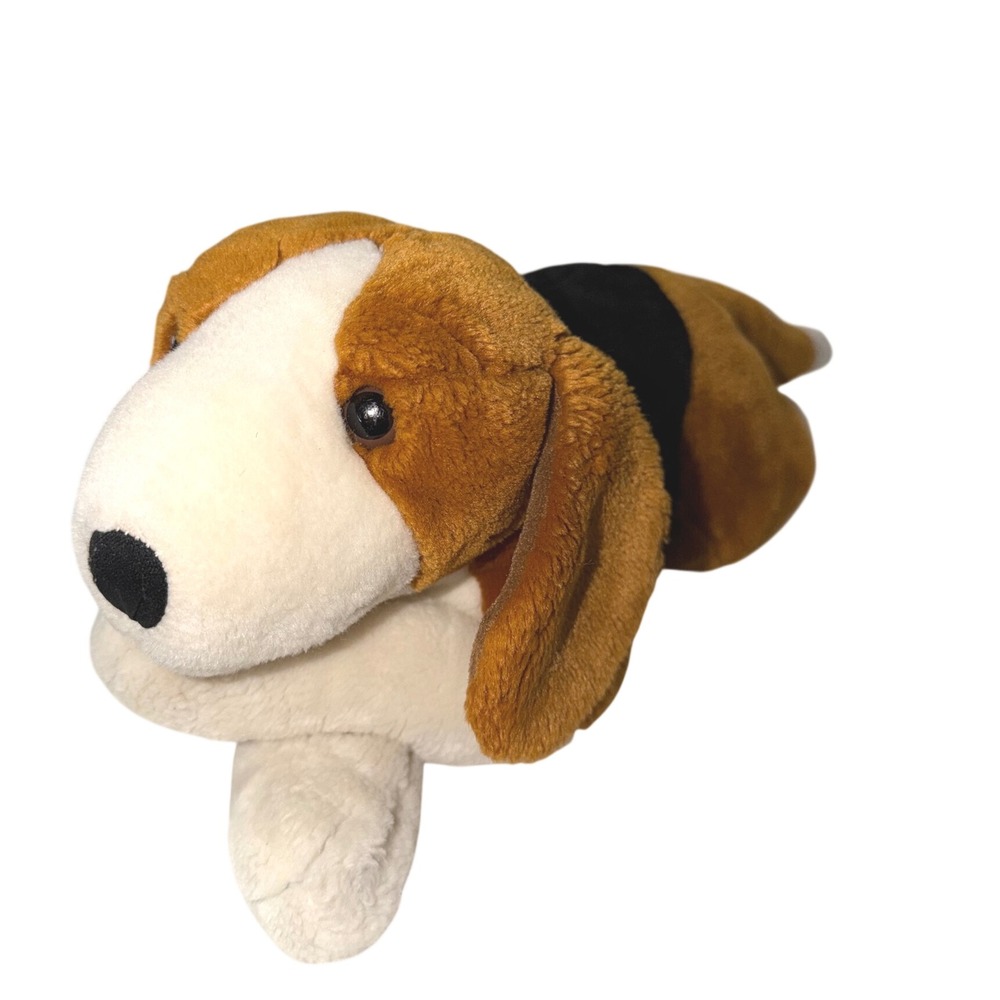 Beagle Plush Stuffed Animal Dog Tri-Color Brown Black White 17 Inch Floppy Toy